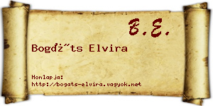 Bogáts Elvira névjegykártya
